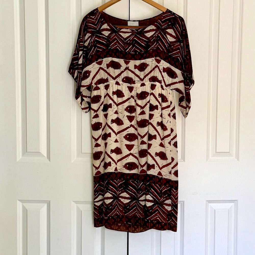 Anna Sui for Anthropologie silk fish-print dress